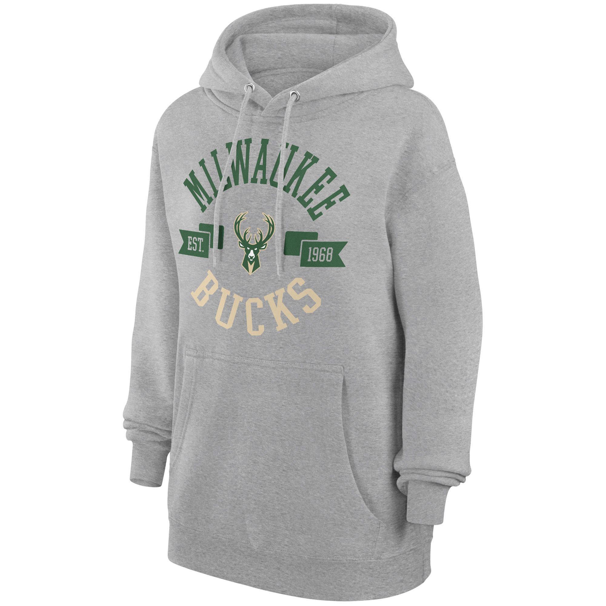 Women's G-III 4Her by Carl Banks Heather Gray Milwaukee Bucks City Pullover Hoodie - Image 6