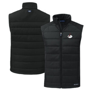 Men's Cutter & Buck Black Arizona Cardinals Throwback Evoke Hybrid Eco Softshell Recycled Full-Zip Vest