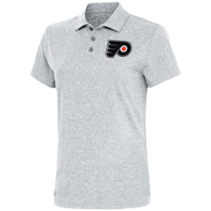 Women's Antigua  Heather Gray Philadelphia Flyers Motivated Polo