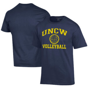 Men's Champion  Navy UNC Wilmington Seahawks Icon Logo Volleyball Jersey T-Shirt