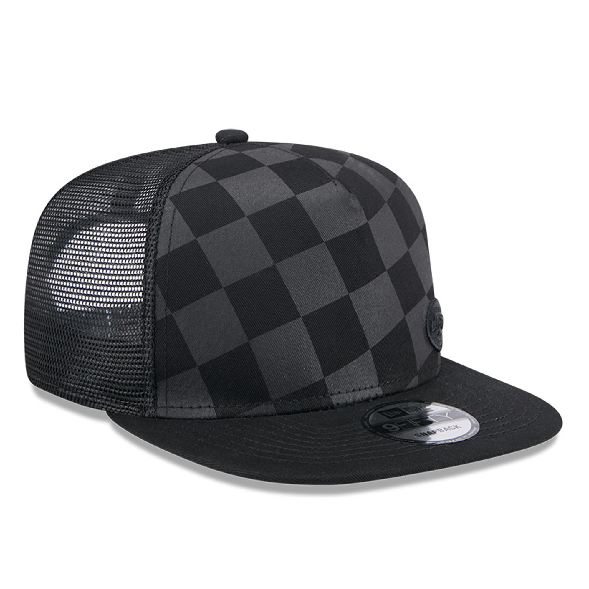 Men's New Era Black New York Jets Check Mate 9FIFTY Trucker Snapback Hat - Image 11