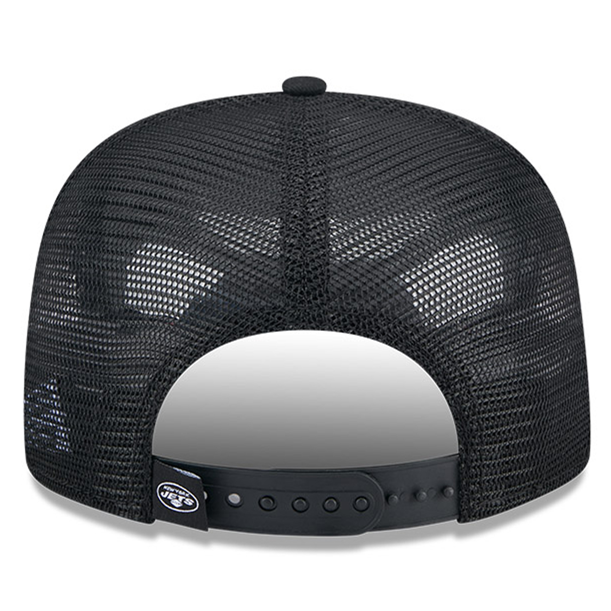 Men's New Era Black New York Jets Check Mate 9FIFTY Trucker Snapback Hat - Image 12