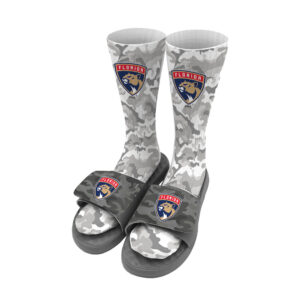 Youth ISlide Gray Florida Panthers Camo Sock & Slide Bundle