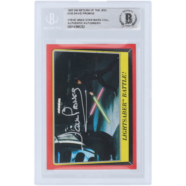 David Prowse Star Wars Autographed 1983 Topps Return of the Jedi Darth Vader #120 BAS Authenticated Card - Image 5