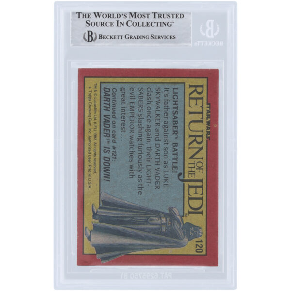 David Prowse Star Wars Autographed 1983 Topps Return of the Jedi Darth Vader #120 BAS Authenticated Card - Image 3