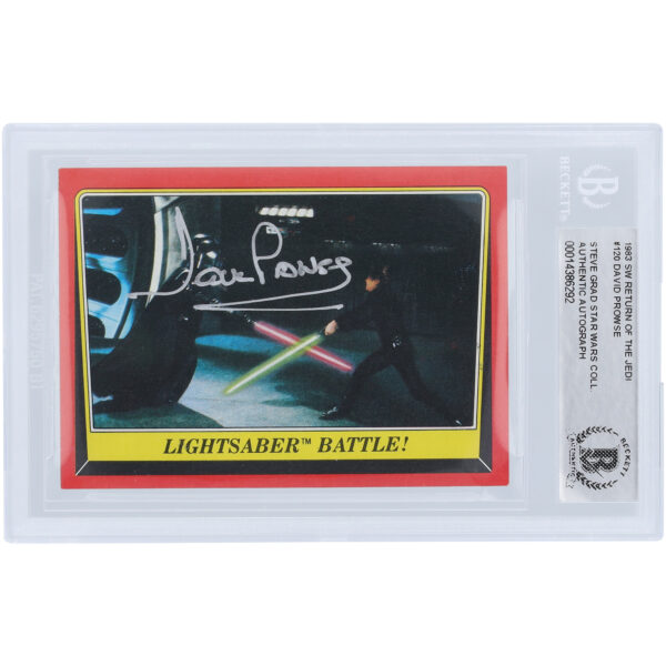 David Prowse Star Wars Autographed 1983 Topps Return of the Jedi Darth Vader #120 BAS Authenticated Card - Image 7