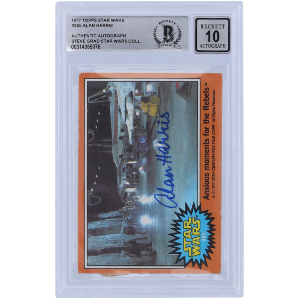 Alan Harris Autographed 1977 Topps Star Wars #265 BGS Authenticated 10 Card