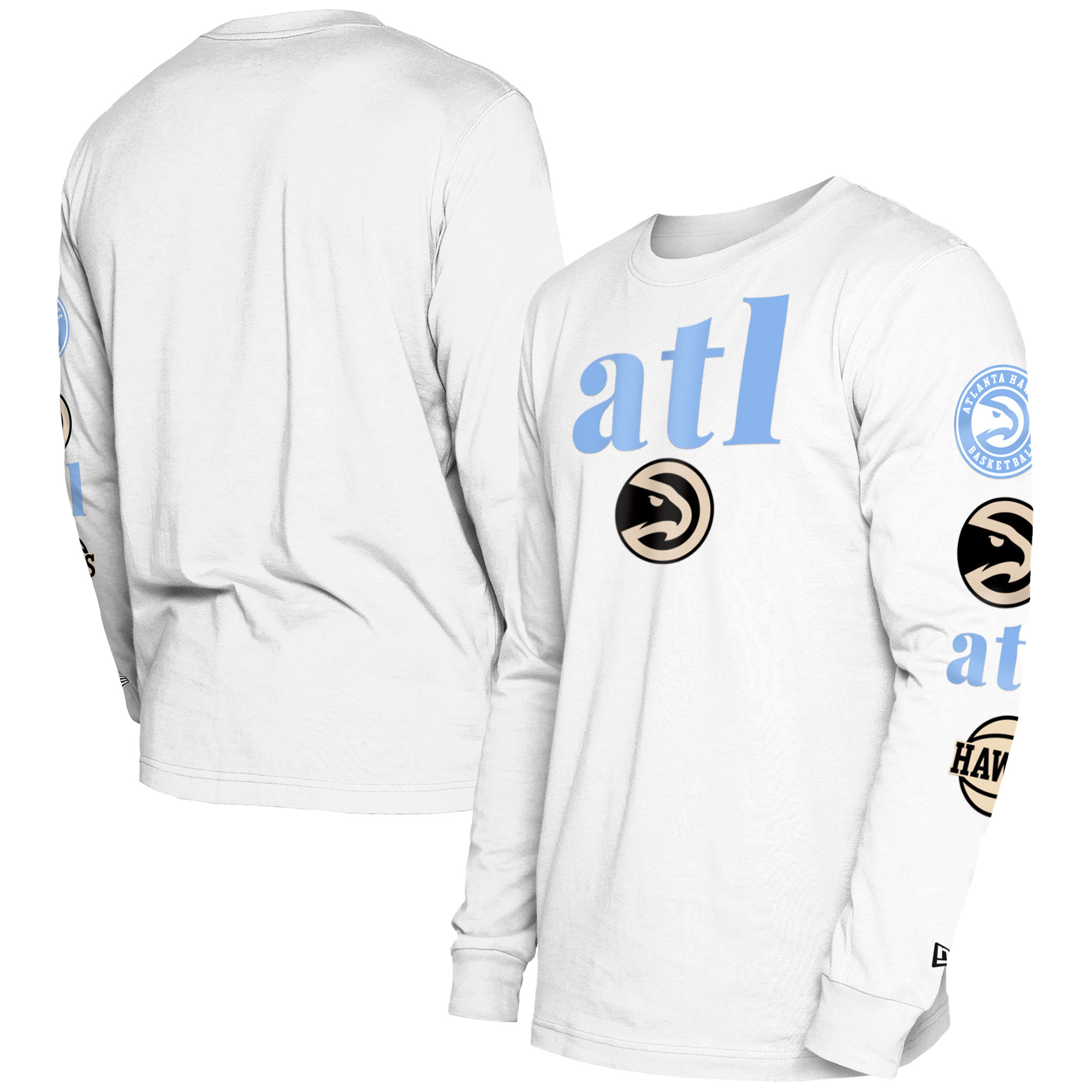Men's New Era White Atlanta Hawks 2023/24 City Edition Long Sleeve T-Shirt