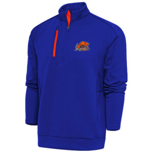 Men's Antigua  Royal/Orange Bucknell Bison Generation Quarter-Zip Pullover Top