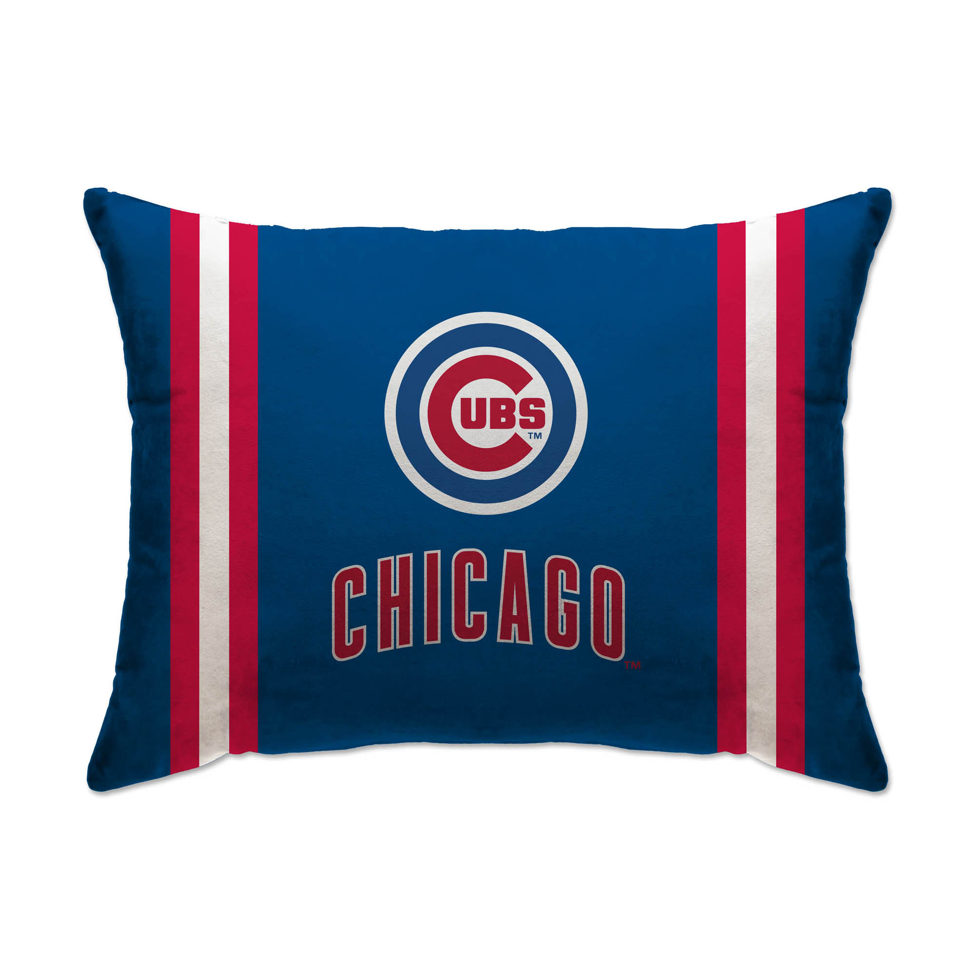 Chicago Cubs 20" x 26" Standard Stripe Logo Micro Plush Bed Pillow Cover