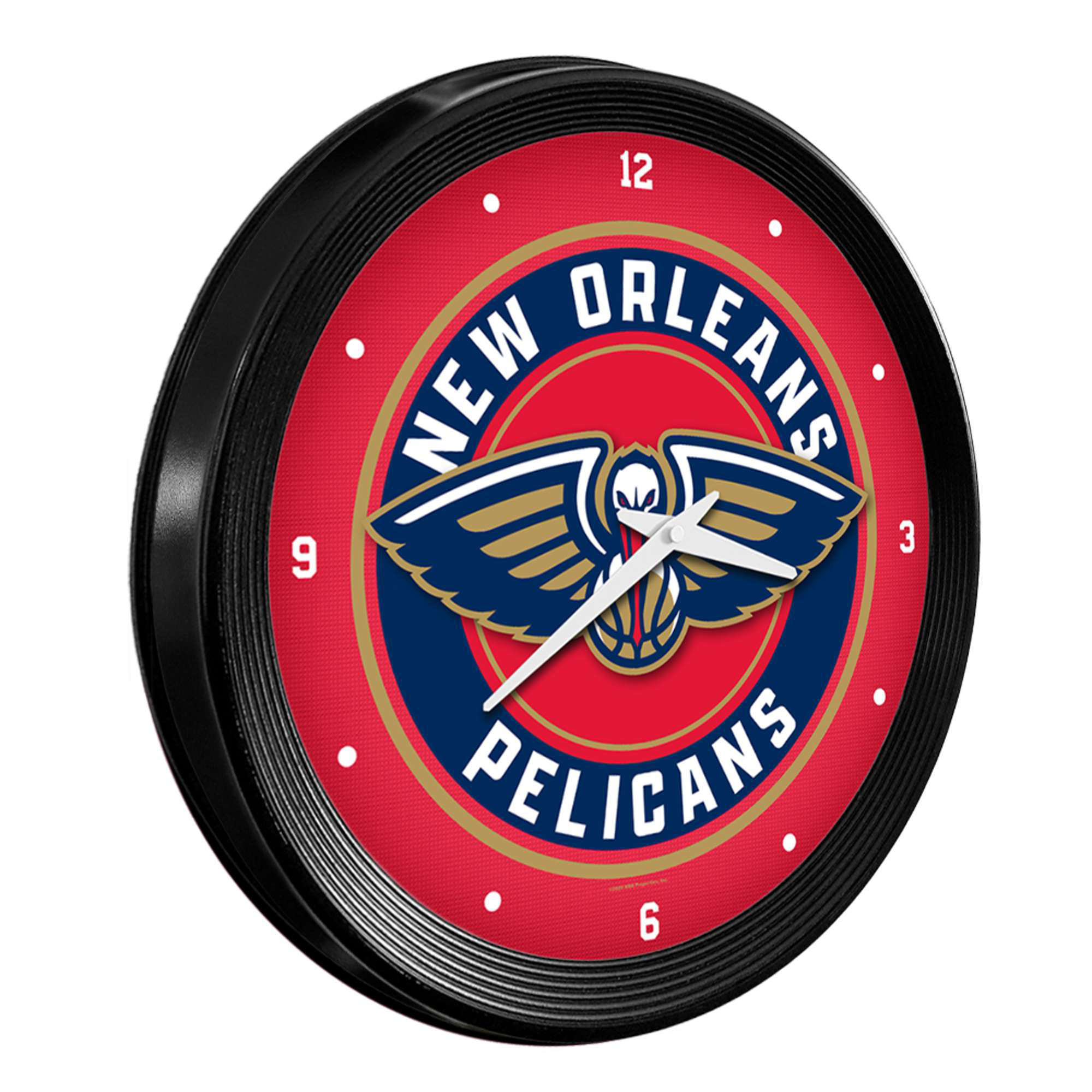 New Orleans Pelicans 15" Ribbed Frame Wall Clock - Image 3