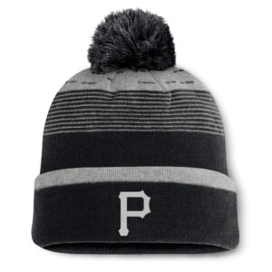 Men's Fanatics  Black Pittsburgh Pirates Fundamental Gradient Cuffed Knit Hat with Pom
