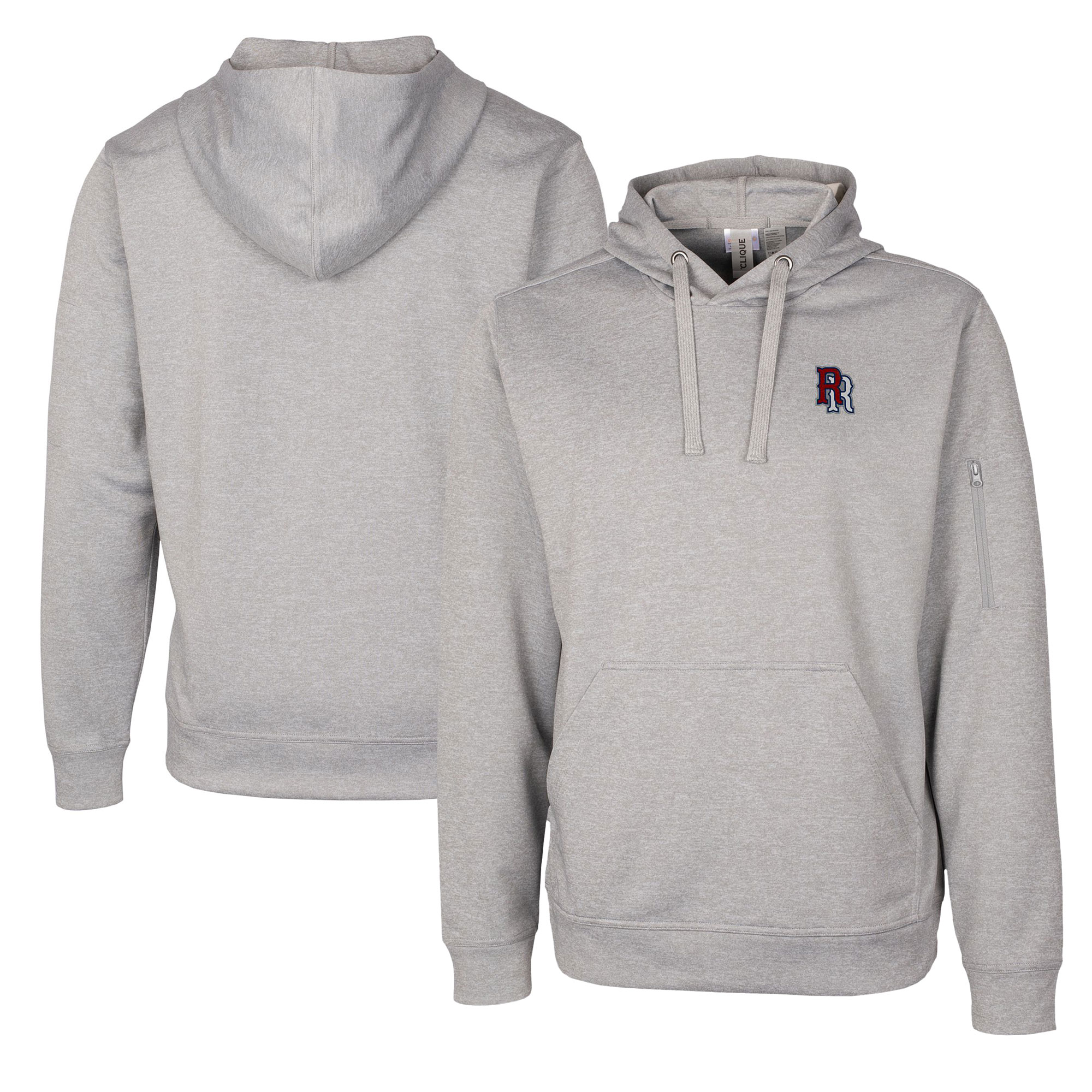 Unisex Cutter & Buck Gray Round Rock Express Clique Lift Eco Performance Pullover Hoodie Sweatshirt - Image 2
