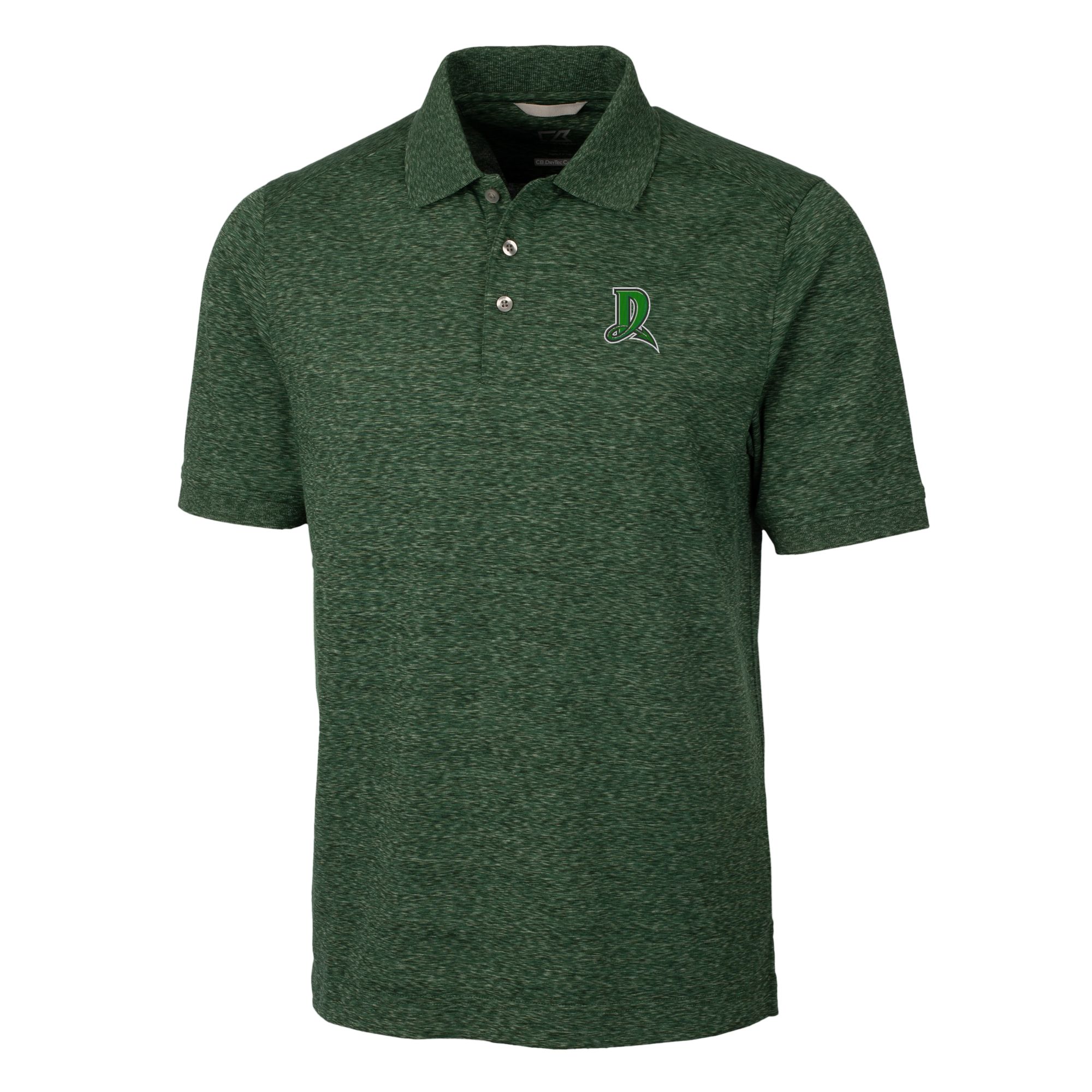 Men's Cutter & Buck Hunter Green Dayton Dragons Advantage Tri-Blend Space Dye Polo - Image 6