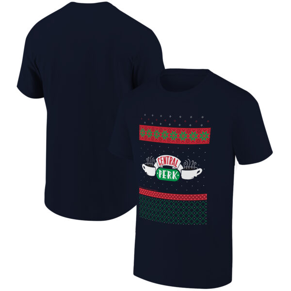 Men's Ripple Junction Navy Friends Central Perk Holiday Graphic T-Shirt