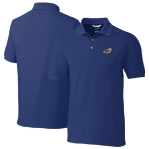 Men's Cutter & Buck Blue Akron RubberDucks Big & Tall DryTec Advantage Tri-Blend Pique Polo