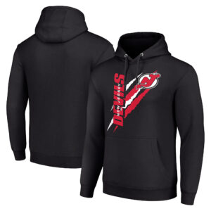 Men's Starter  Black New Jersey Devils Color Scratch Fleece Pullover Hoodie