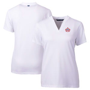 Women's Cutter & Buck  White Miami Marlins City Connect Forge Heathered Stretch Blade Top