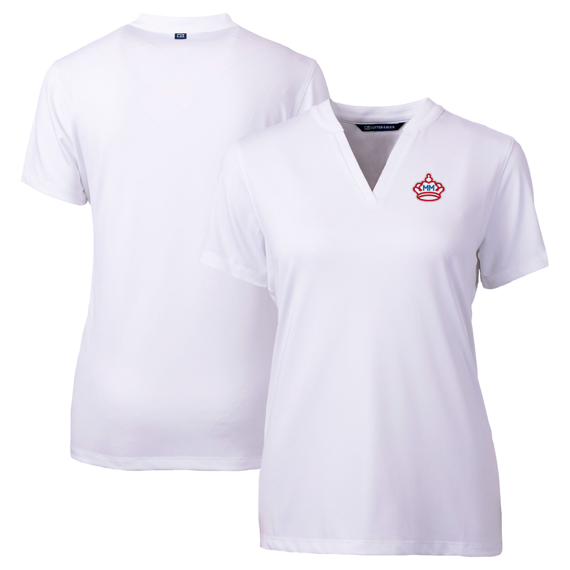 Women's Cutter & Buck White Miami Marlins City Connect Forge Heathered Stretch Blade Top