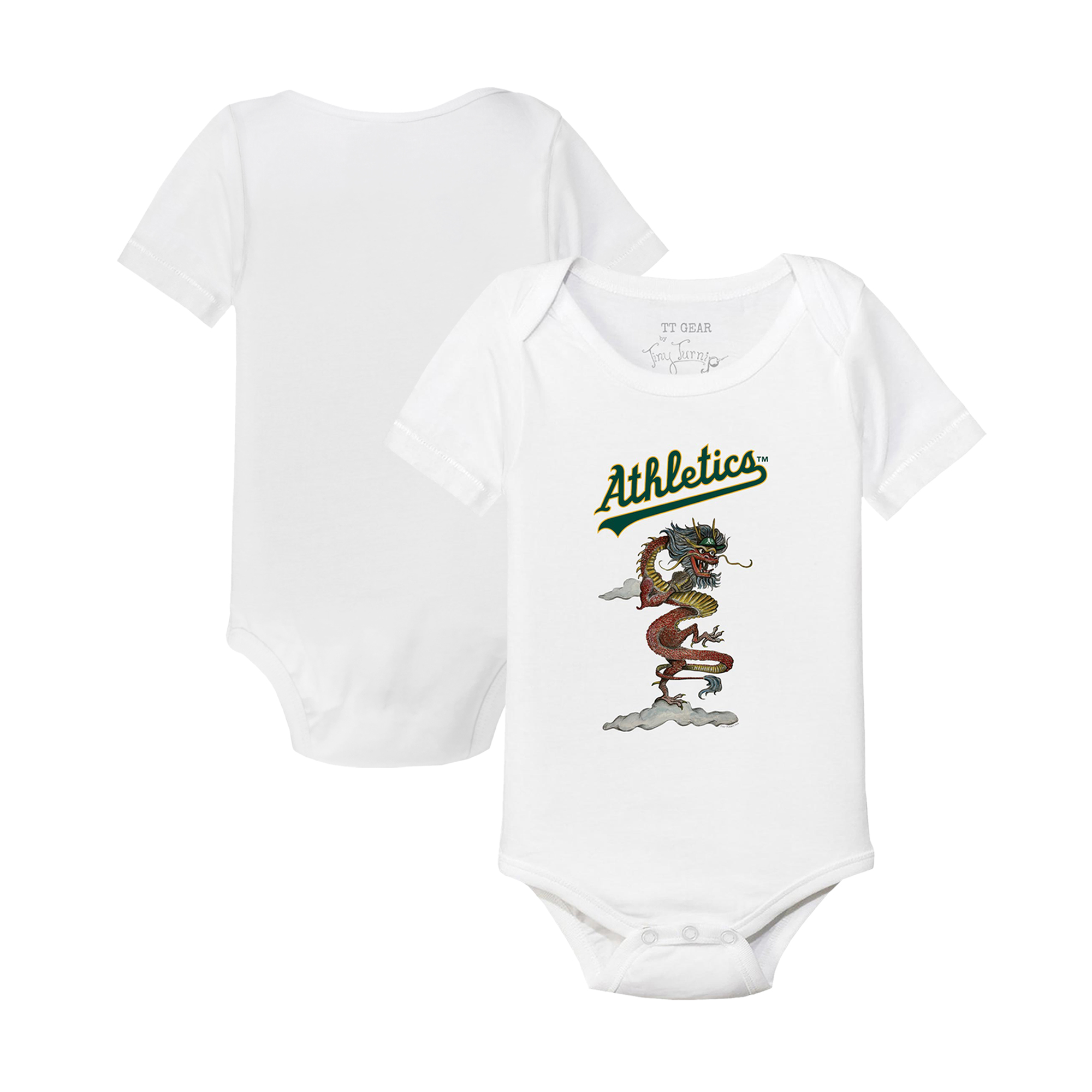 Infant Tiny Turnip White Oakland Athletics 2024 Year of the Dragon Bodysuit