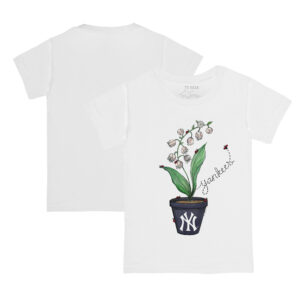 Toddler Tiny Turnip White New York Yankees Lilies & Ladybugs T-Shirt