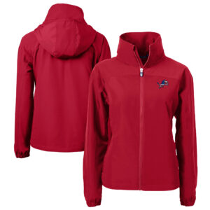Women's Cutter & Buck  Red Detroit Lions   Americana Charter Eco Recycled Full-Zip Jacket