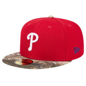 Men's New Era Red Philadelphia Phillies Realtree Camo 59FIFTY Fitted Hat