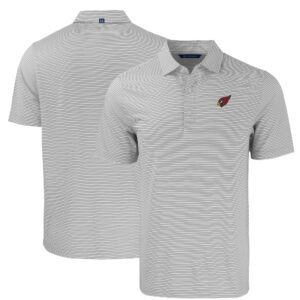 Men's Cutter & Buck Gray/White Arizona Cardinals  Big & Tall Forge Eco Double Stripe Stretch Recycled Polo