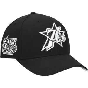 Men's Mitchell & Ness Black Philadelphia 76ers Panda Adjustable Hat