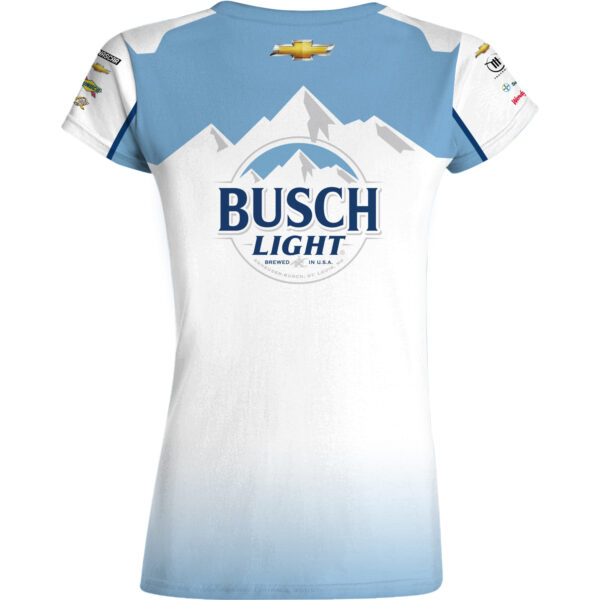 Women's Checkered Flag Sports  White/Blue Ross Chastain Busch Light Uniform T-Shirt - Image 7