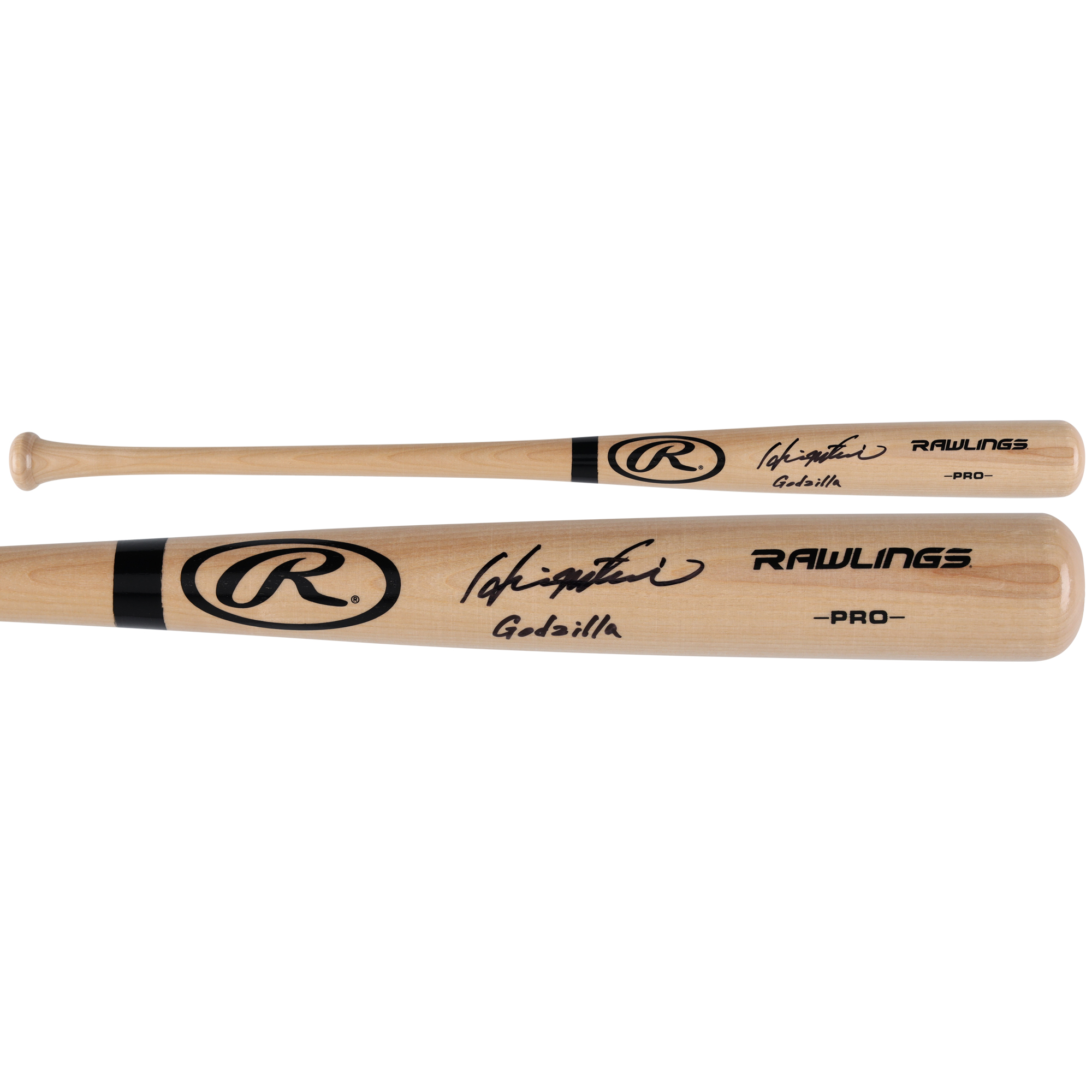 Hideki Matsui New York Yankees Autographed Rawlings Blonde Pro Model Bat with "Godzilla" Inscription - Image 2