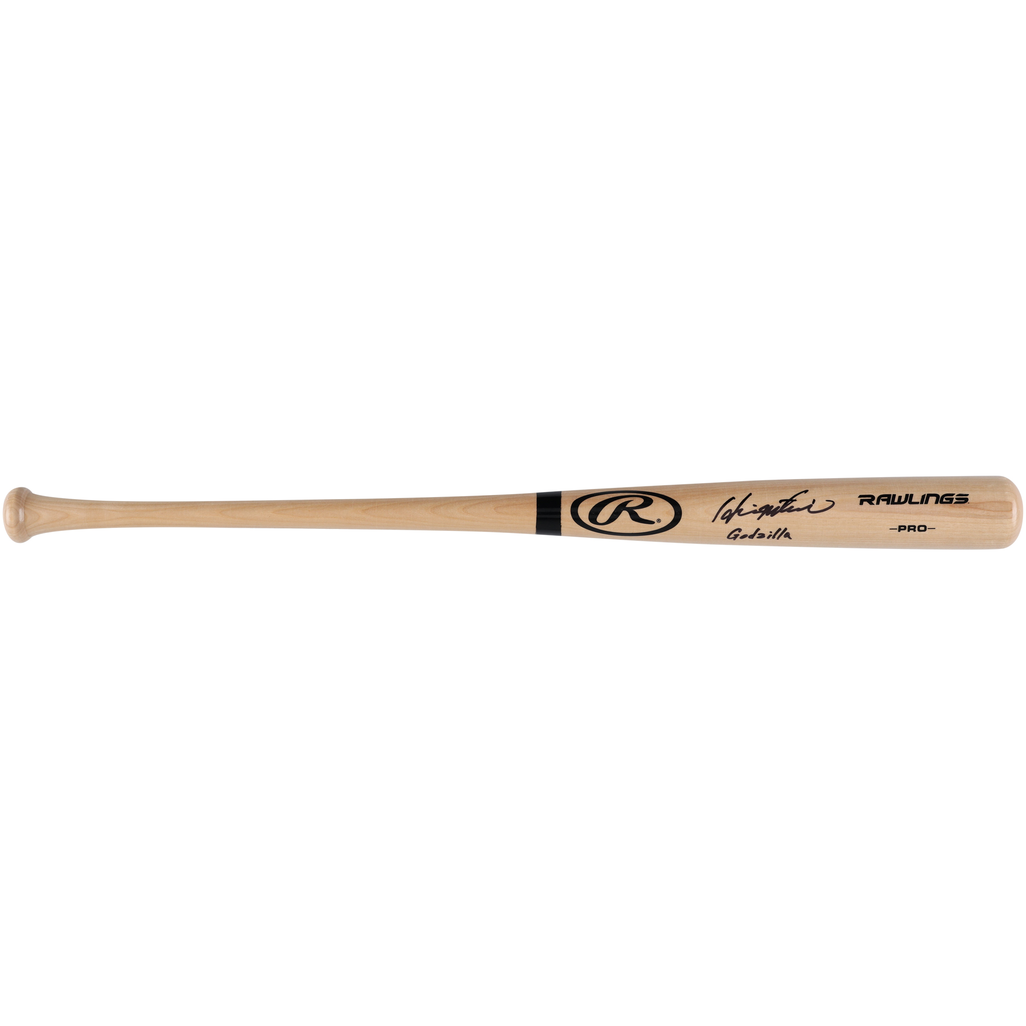 Hideki Matsui New York Yankees Autographed Rawlings Blonde Pro Model Bat with "Godzilla" Inscription - Image 3