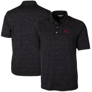 Men's Cutter & Buck Black Cincinnati Reds City Connect Advantage Space Dye Tri-Blend Polo