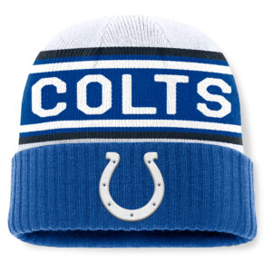 Men's Fanatics White/Royal Indianapolis Colts Cuffed Knit Hat