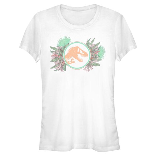 Women's Mad Engine  White Jurassic World Floral Burst Graphic T-Shirt