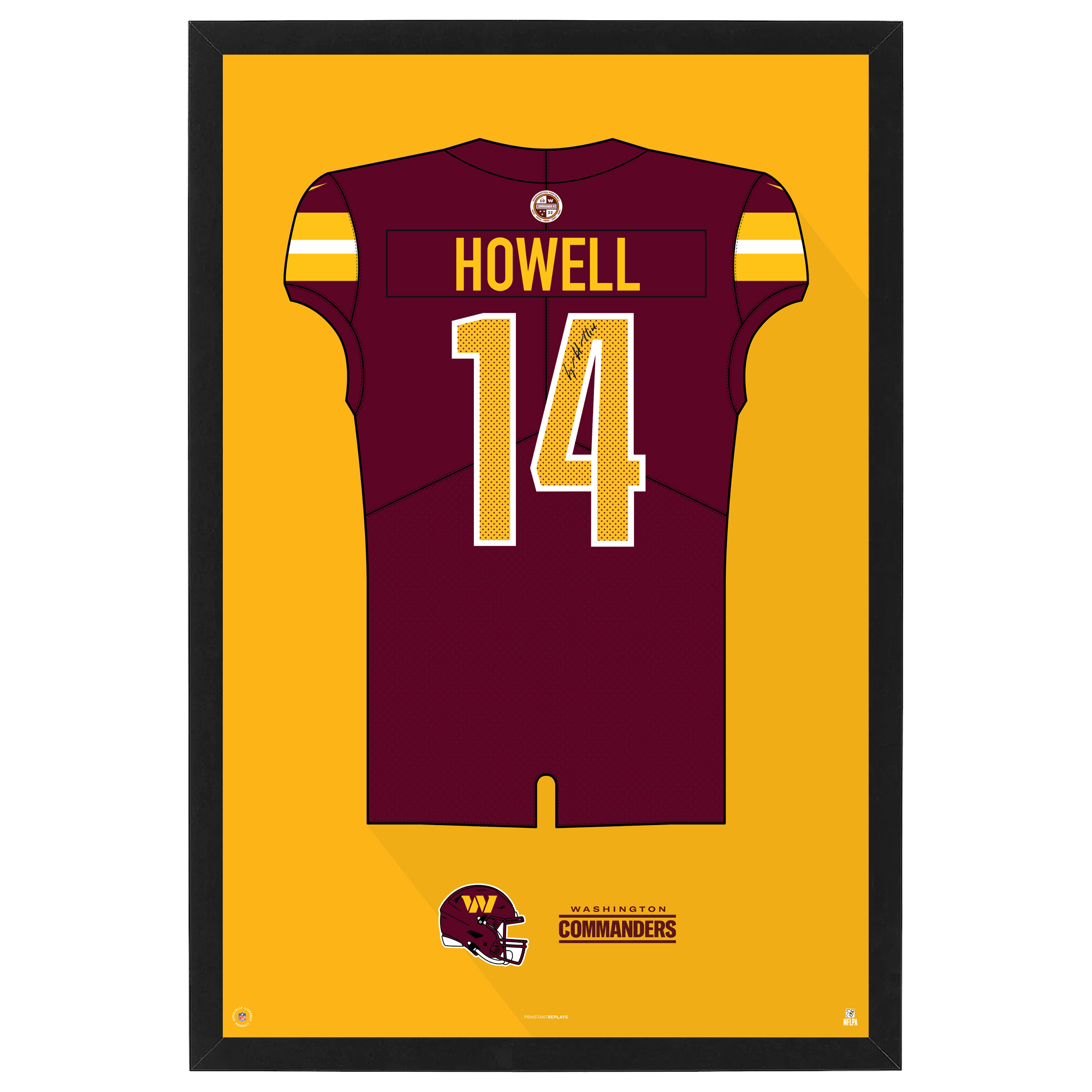 Sam Howell Washington Commanders Home Jersey Framed Art Print - Image 2