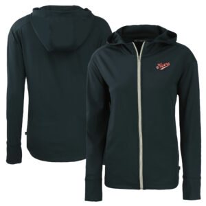 Women's Cutter & Buck  Navy Dayton Flyers Vault Daybreak Eco Recycled Full-Zip Hoodie