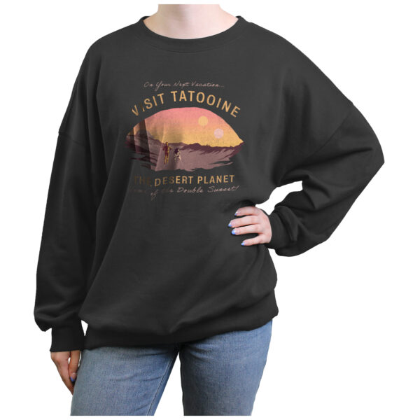 Women's Mad Engine  Charcoal Star Wars Visit Tatooine Graphic Sweatshirt