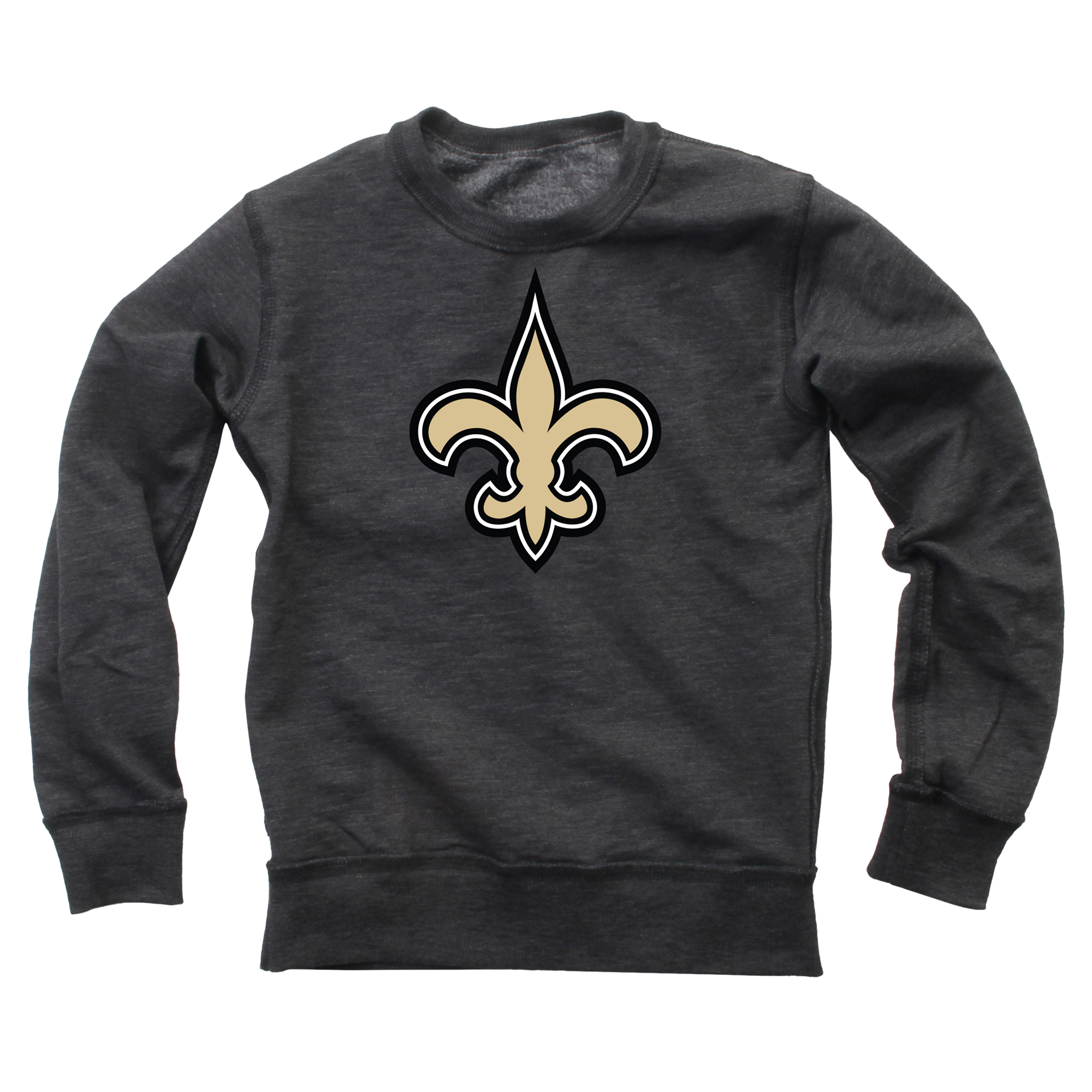 Youth Wes & Willy Black New Orleans Saints Reversible Fleece Pullover Sweatshirt - Image 3