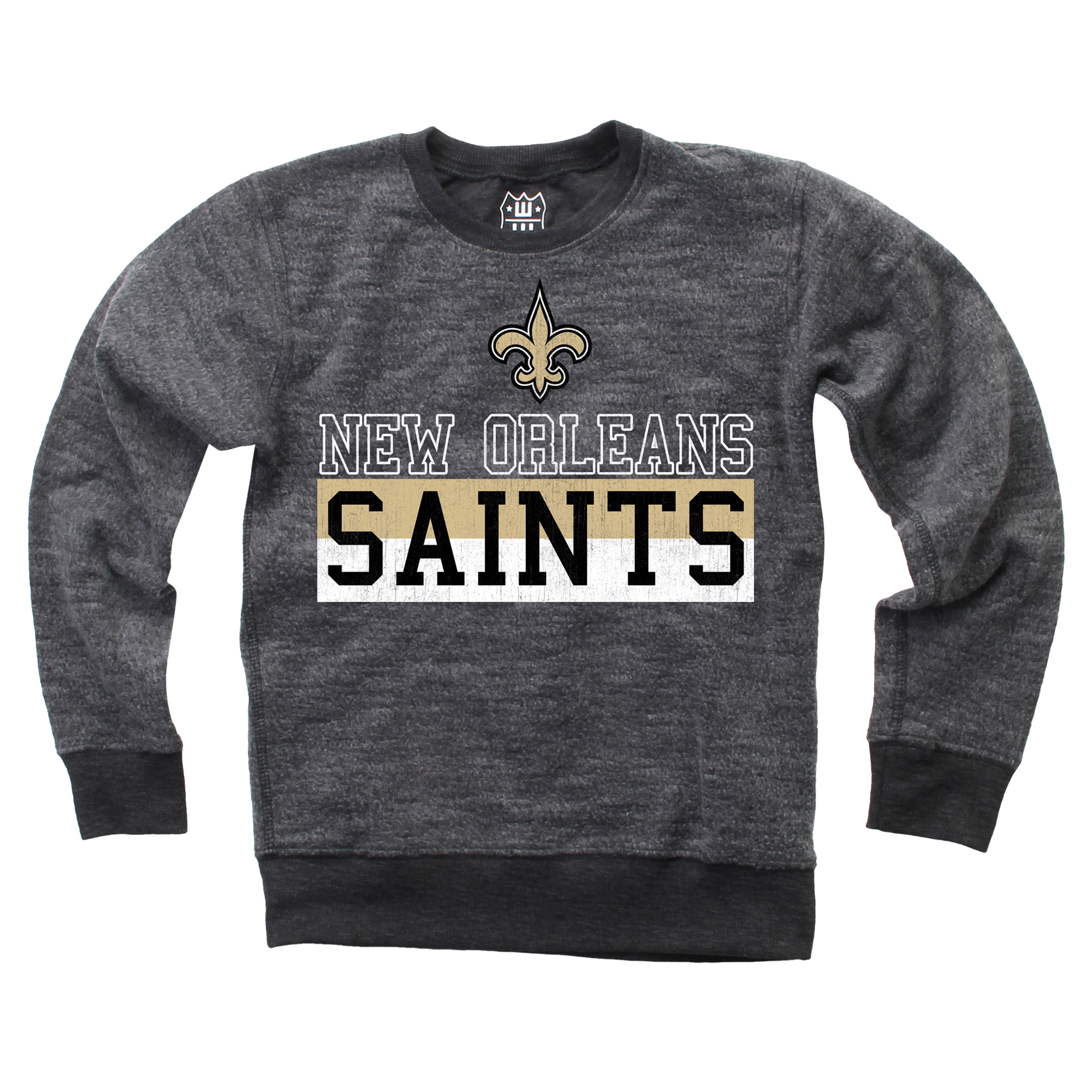 Youth Wes & Willy Black New Orleans Saints Reversible Fleece Pullover Sweatshirt - Image 4