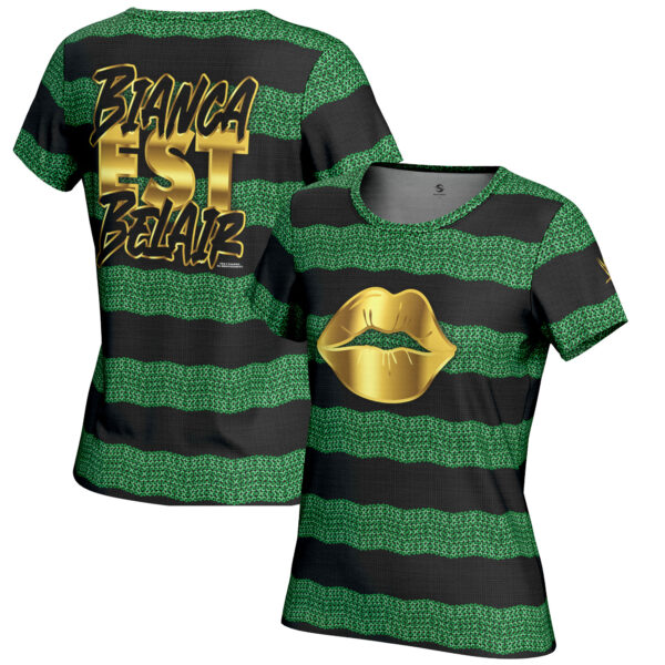 Women's ProSphere Green/Black Bianca Belair Gold Lips T-Shirt - Image 5
