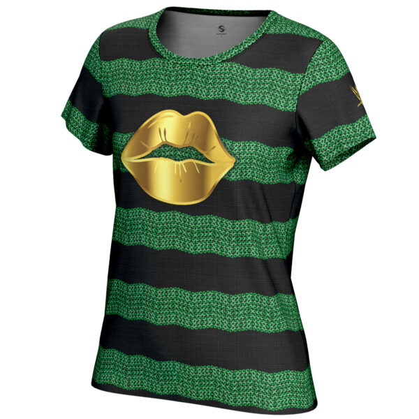 Women's ProSphere Green/Black Bianca Belair Gold Lips T-Shirt - Image 6