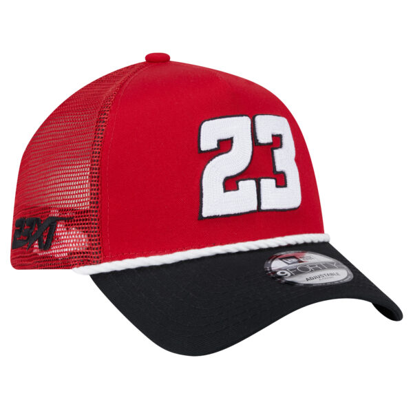 Men's New Era Red/Black Bubba Wallace Rope 9FORTY Trucker Snapback Hat - Image 9