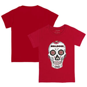 Infant Tiny Turnip Red Georgia Bulldogs Sugar Skull T-Shirt