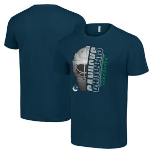 Men's Starter Navy Vancouver Canucks Half Helmet Logo T-Shirt