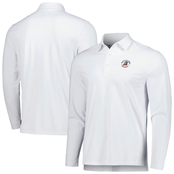 Men's 2025 U.S. Open IBKUL White Icefil Long Sleeve Polo
