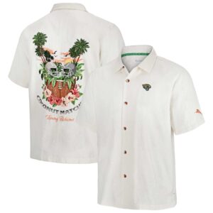 Men's Tommy Bahama White Jacksonville Jaguars Coconut Matchup Camp Button-Up Shirt