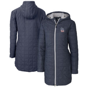 Women's Cutter & Buck  Anthracite St. Louis Cardinals Rainier Primaloft Eco Insulated Hooded Full-Zip Long Coat