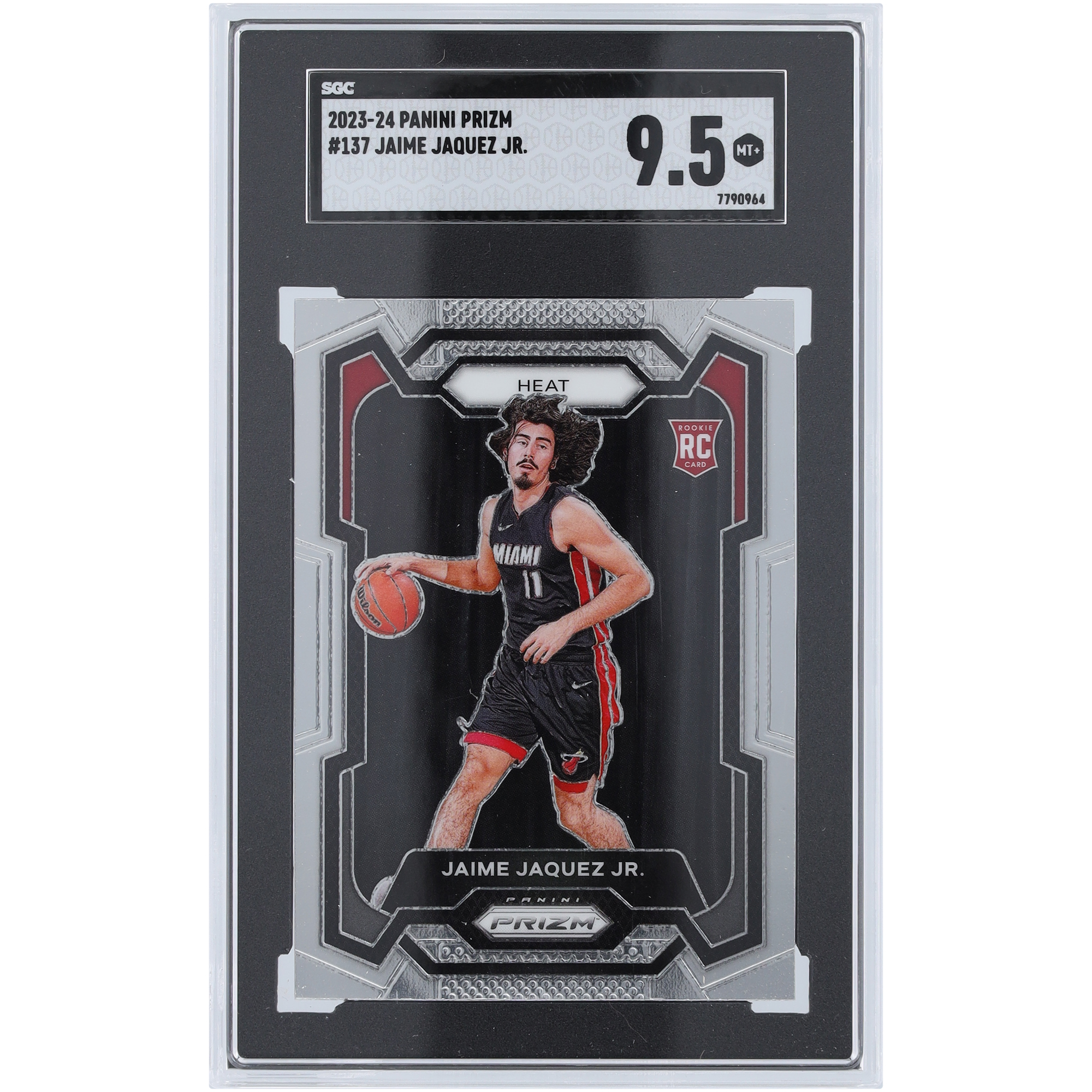 Jaime Jaquez Jr. Miami Heat 2023-24 Panini Prizm #137 SGC Authenticated 9.5 Rookie Card