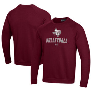 Men's Under Armour Maroon Texas Southern Tigers Volleyball Rival Fleece Raglan Pullover Sweatshirt